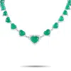 Lb Exclusive Platinum 5.84ct Diamond And Emerald Heart Necklace #3858 In White