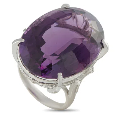 Lb Exclusive Platinum Amethyst Ring Mf41-101625 In White
