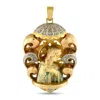 Lb Exclusive Platinum And 14k Rose Gold Rose Cut Diamond Saint Pendant Mf16-081925 In Gold