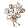 Lb Exclusive Platinum And 18k Rose Gold 4.52 Ct Diamond Edwardian Flower Brooch Mf02-070725 In White
