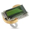 Lb Exclusive Platinum And 18k Yellow Gold 0.35 Ct Diamond And 27.42 Ct Tourmaline Ring Mf18-101025 In Green