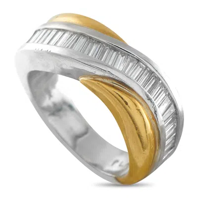 Lb Exclusive Platinum And 18k Yellow Gold 1.0ct Diamond Ring Mf22-050626 In Multi