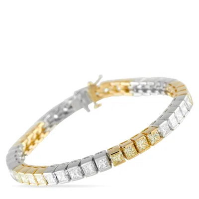 Lb Exclusive Platinum And 18k Yellow Gold 11.25ct Diamond Line Bracelet Mf04-042726