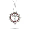 Lb Exclusive Platinum And 18k Yellow Gold 1.95ct Diamond And Ruby Pendant Necklace Mf33-110625 In Silver