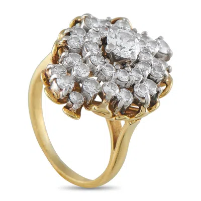 Lb Exclusive Platinum And 18k Yellow Gold 1.95ct Diamond Ring Mf03-070125 In White
