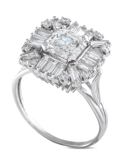Pre-owned Lb Exclusive Platinum Cocktail Diamond Ring
