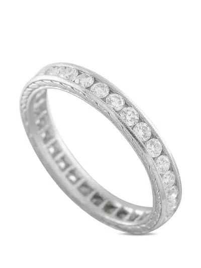 Pre-owned Lb Exclusive Platinum Diamond Band Ring In Silver