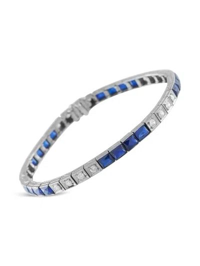 Pre-owned Lb Exclusive Platinum Diamond Bracelet In Silver