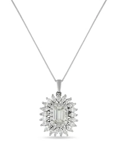 Pre-owned Lb Exclusive Platinum Diamond Necklace In Silver