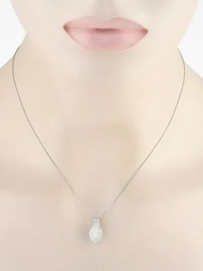 Pre-owned Lb Exclusive Platinum Diamond Necklace In Silver