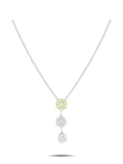 Pre-owned Lb Exclusive Platinum Diamond Necklace In Silver