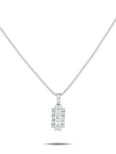 Pre-owned Lb Exclusive Platinum Diamond Necklace In Silver