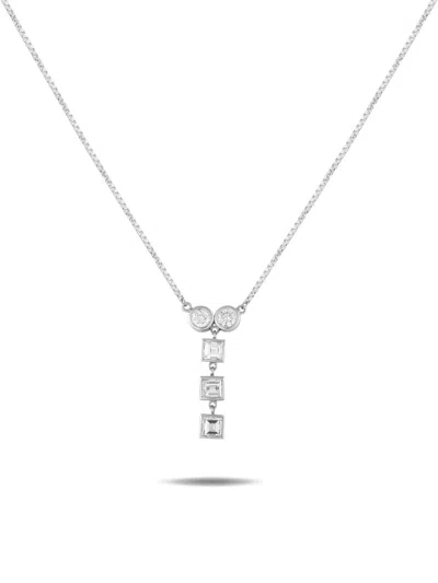 Pre-owned Lb Exclusive Platinum Diamond Necklace In Silver