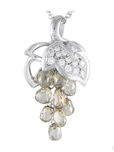 Pre-owned Lb Exclusive Platinum Diamond Necklace In Silver