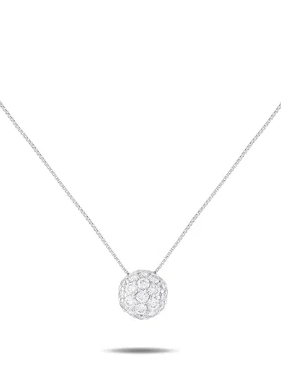 Pre-owned Lb Exclusive Platinum Diamond Necklace In Silver