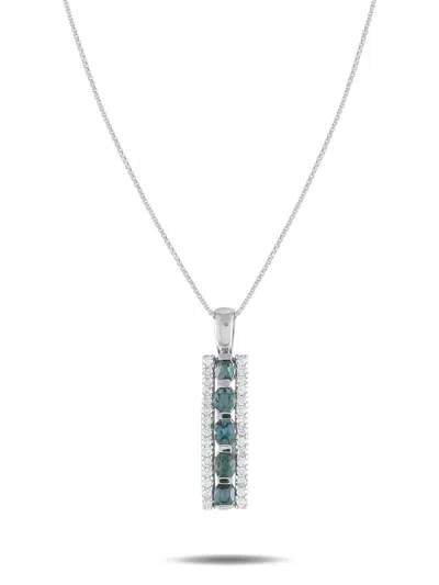 Pre-owned Lb Exclusive Platinum Diamond Necklace In Silver