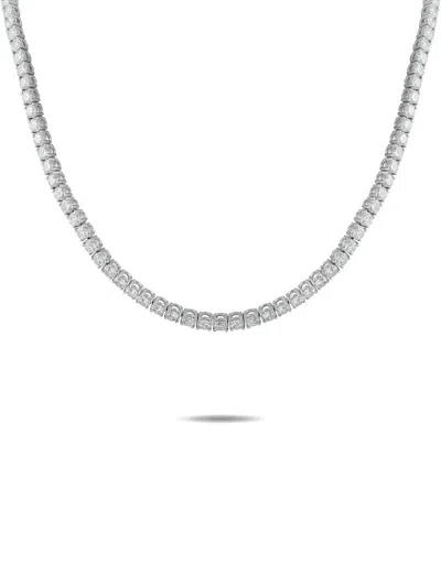 Pre-owned Lb Exclusive Platinum Diamond Necklace In Silver