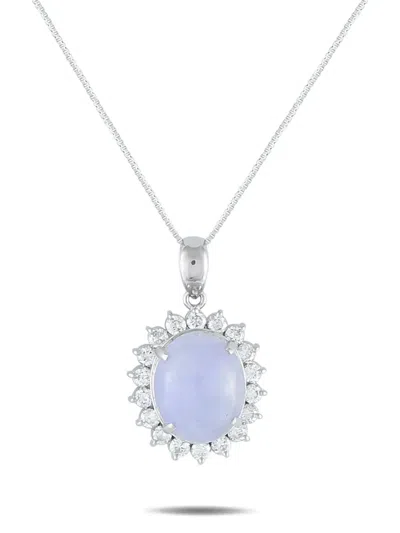 Pre-owned Lb Exclusive Platinum Diamond Necklace In Silver