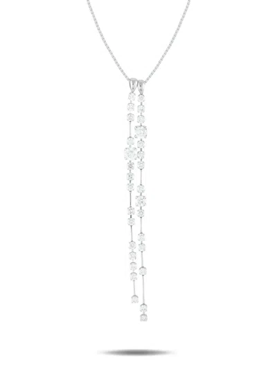 Pre-owned Lb Exclusive Platinum Diamond Necklace In Silver