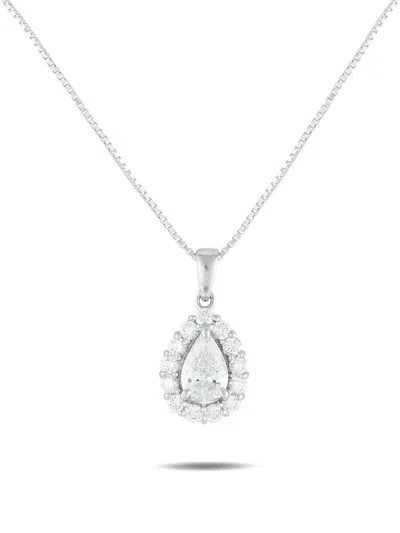Pre-owned Lb Exclusive Platinum Diamond Necklace In Silver
