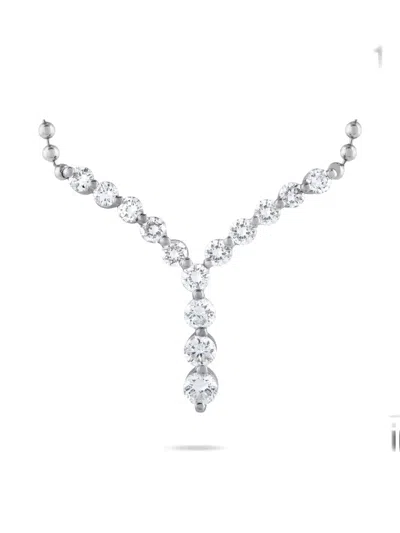 Pre-owned Lb Exclusive Platinum Diamond Necklace In Silver