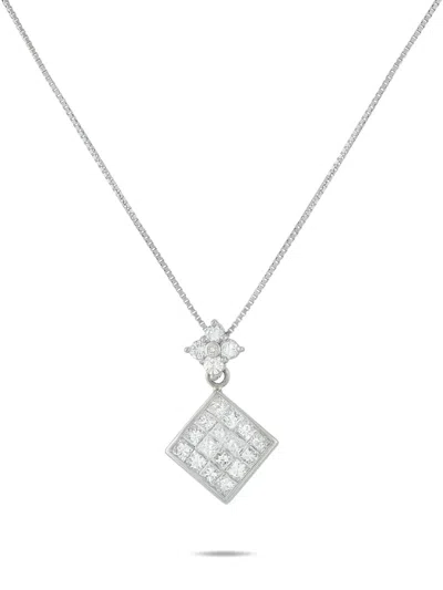 Pre-owned Lb Exclusive Platinum Diamond Necklace In Silver
