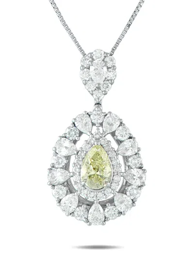 Pre-owned Lb Exclusive Platinum Diamond Necklace In Silver