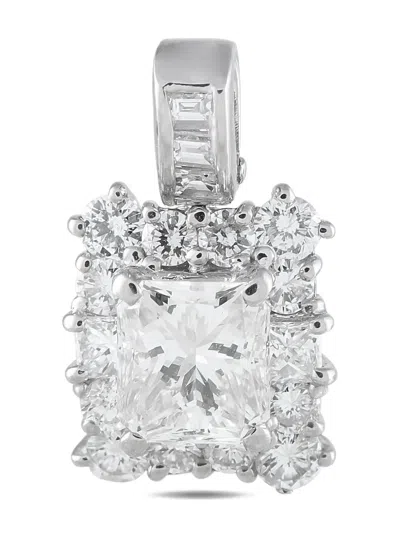 Pre-owned Lb Exclusive Platinum Diamond Pendant Charm In Gray