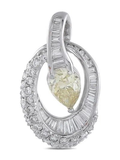Pre-owned Lb Exclusive Platinum Diamond Pendant In Silver