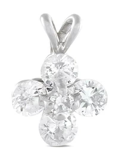Pre-owned Lb Exclusive Platinum Diamond Pendant In Silver