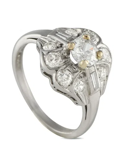 Pre-owned Lb Exclusive Platinum Diamond Ring In Silver