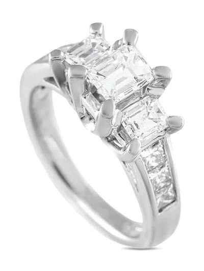 Pre-owned Lb Exclusive Platinum Diamond Ring In Silver