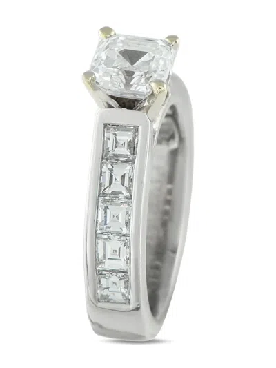 Pre-owned Lb Exclusive Platinum Diamond Ring In Silver