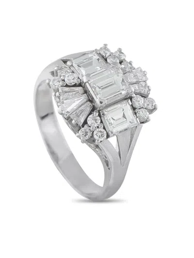 Pre-owned Lb Exclusive Platinum Diamond Ring In Silver