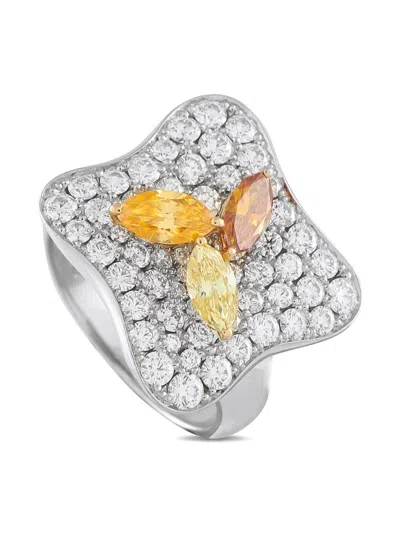 Pre-owned Lb Exclusive Platinum Diamond Ring In Silver