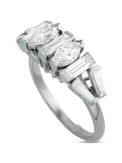 Pre-owned Lb Exclusive Platinum Diamond Ring In Silver