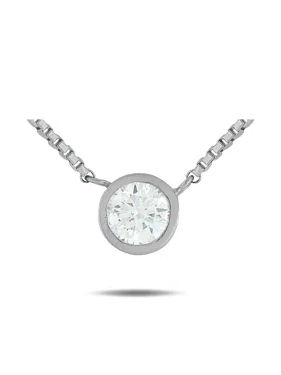 Pre-owned Lb Exclusive Platinum Embellished Diamond Necklace In Silver