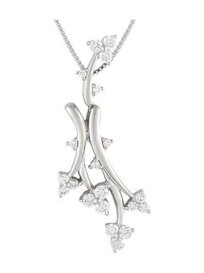 Pre-owned Lb Exclusive Platinum Platinum Diamond Necklace In Silver