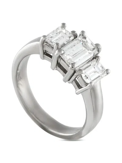 Pre-owned Lb Exclusive Platinum Three Stone Diamond Ring