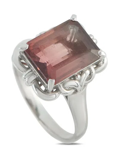 Pre-owned Lb Exclusive Platinum Tourmaline Ring In Silver