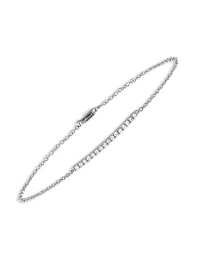 Pre-owned Lb Exclusive  14k White Gold Diamond Bracelet In Silver
