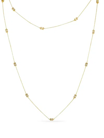 Pre-owned Lb Exclusive  14k Yellow Gold Layered Diamond Necklace