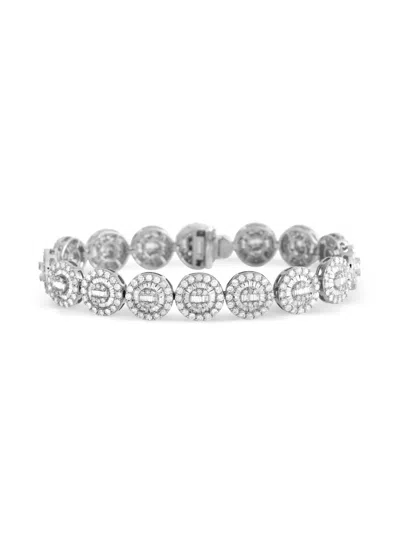 Pre-owned Lb Exclusive  18k White Gold Diamond Bracelet In Silver