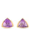 LB EXCLUSIVE PRE-OWNED LB EXCLUSIVE  14K YELLOW GOLD AMETHYST GEOMETRIC CLIP ON EARRINGS MF02 032824