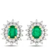 LB EXCLUSIVE PRE-OWNED LB EXCLUSIVE 18K WHITE AND YELLOW GOLD 0.80CT DIAMOND AND EMERALD HALO EARRINGS MF01 03192
