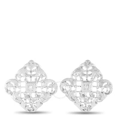 Lb Exclusive 18k White Gold 0.45ct Diamond Clip On Earrings Mf15 031524 In Metallic