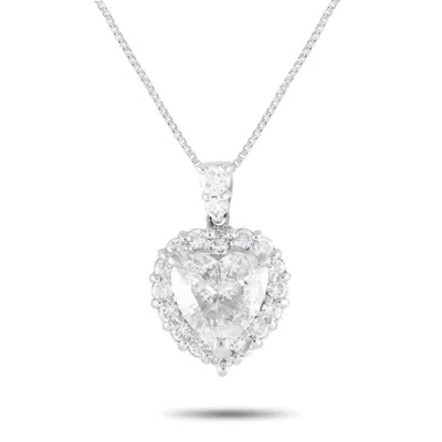 Lb Exclusive 18k White Gold 1.33ct Diamond Pendant Necklace Mf28 031924 In Multi-color