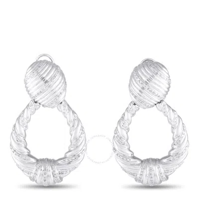 Lb Exclusive 18k White Gold 1.35ct Diamond Earrings Mf01 032824 In Metallic