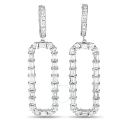 Lb Exclusive 18k White Gold 4.30ct Diamond Dangle Earrings In Multi-color