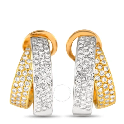 Lb Exclusive 18k Yellow And White Gold 1.65ct Diamond Double Hoop Earrings Mf07 012924 In Multi-color